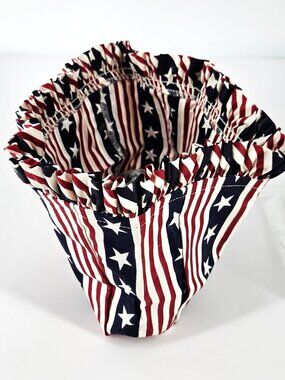 NOS Longaberger Patriotic Star Stripes "All American Candle" Cotton Basket Liner